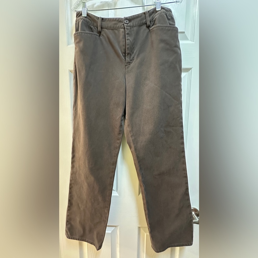 Lauren by Ralph Lauren Brown Cotton-Blend Stretch Light Denim Pants Sz 10 Women